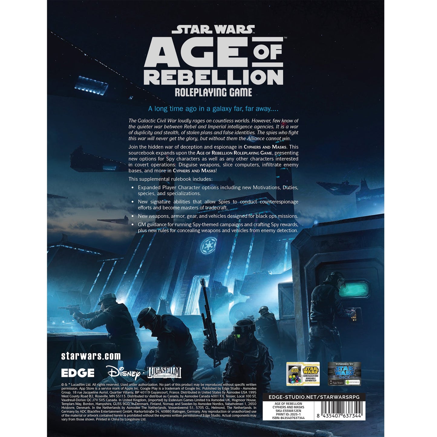 Star Wars: Age of Rebellion - Cypher and Masks - Sách Nhập Vai RPG - Edge Studio