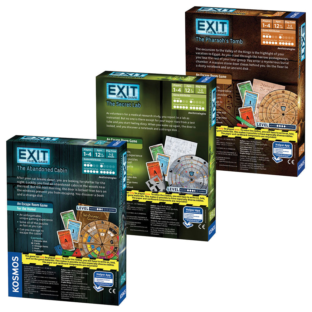 EXIT: The Game, Season 1. Three-Pack: The Abandoned Cabin, The Pharaoh's Tomb, The Secret Lab - Bộ 3 Trò Chơi Thoát Hiểm - Thames & Kosmos - Hình ảnh bổ sung 6