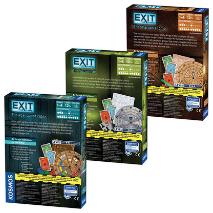 EXIT: The Game, Season 1. Three-Pack: The Abandoned Cabin, The Pharaoh's Tomb, The Secret Lab - Bộ 3 Trò Chơi Thoát Hiểm - Thames & Kosmos - Hình ảnh bổ sung 6