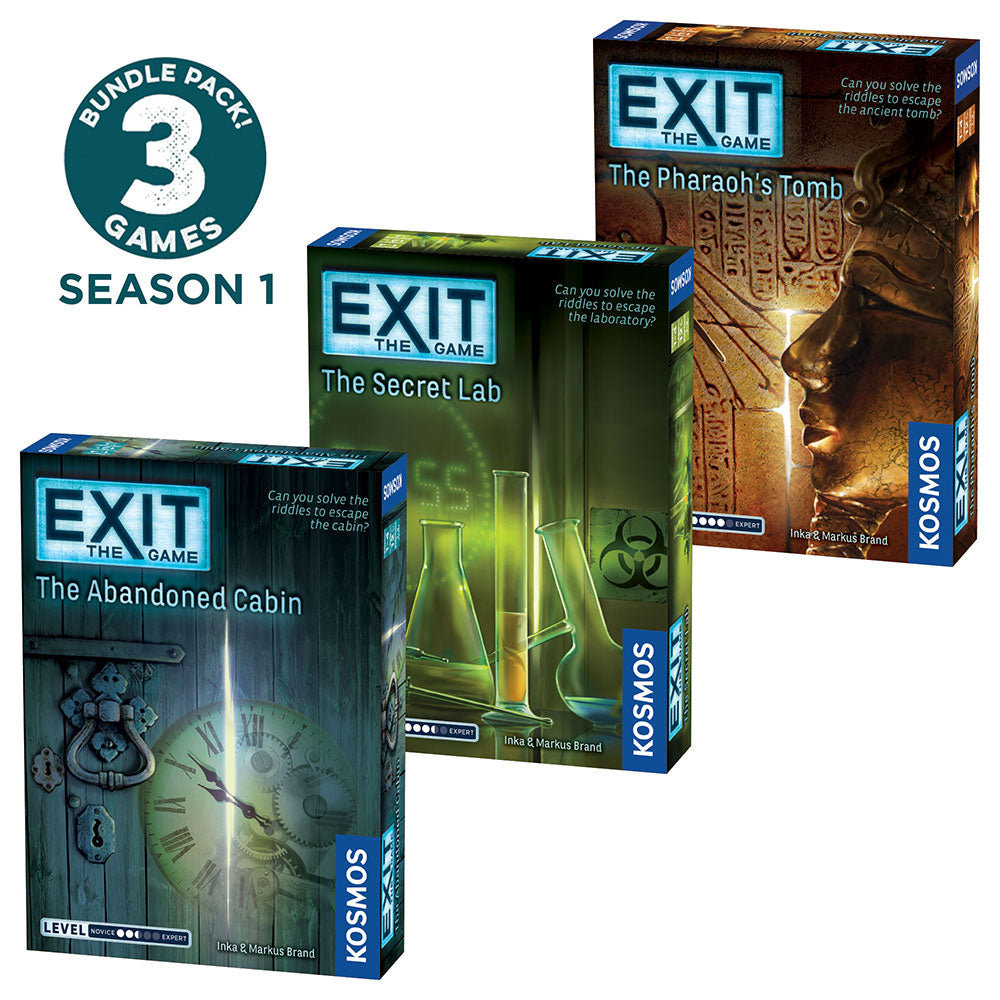 EXIT: The Game, Season 1. Three-Pack: The Abandoned Cabin, The Pharaoh's Tomb, The Secret Lab - Bộ 3 Trò Chơi Thoát Hiểm - Thames & Kosmos - Hình ảnh sản phẩm