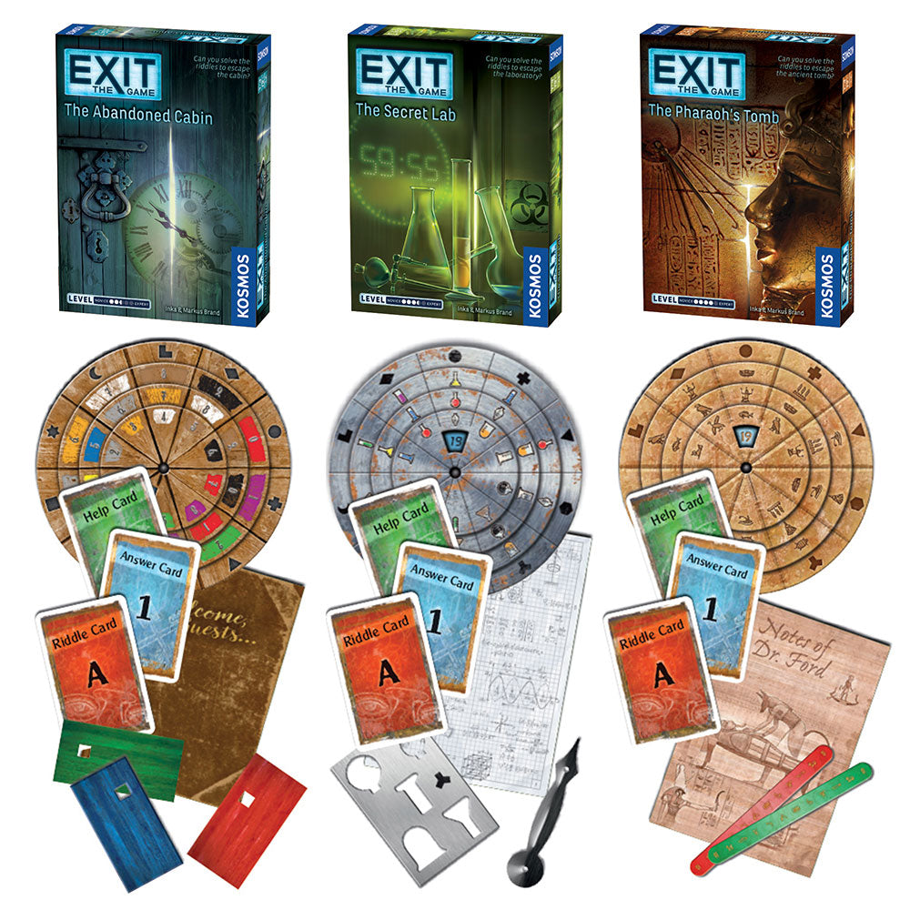 EXIT: The Game, Season 1. Three-Pack: The Abandoned Cabin, The Pharaoh's Tomb, The Secret Lab - Bộ 3 Trò Chơi Thoát Hiểm - Thames & Kosmos - Hình ảnh chi tiết 2