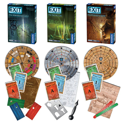 EXIT: The Game, Season 1. Three-Pack: The Abandoned Cabin, The Pharaoh's Tomb, The Secret Lab - Bộ 3 Trò Chơi Thoát Hiểm - Thames & Kosmos - Hình ảnh chi tiết 2