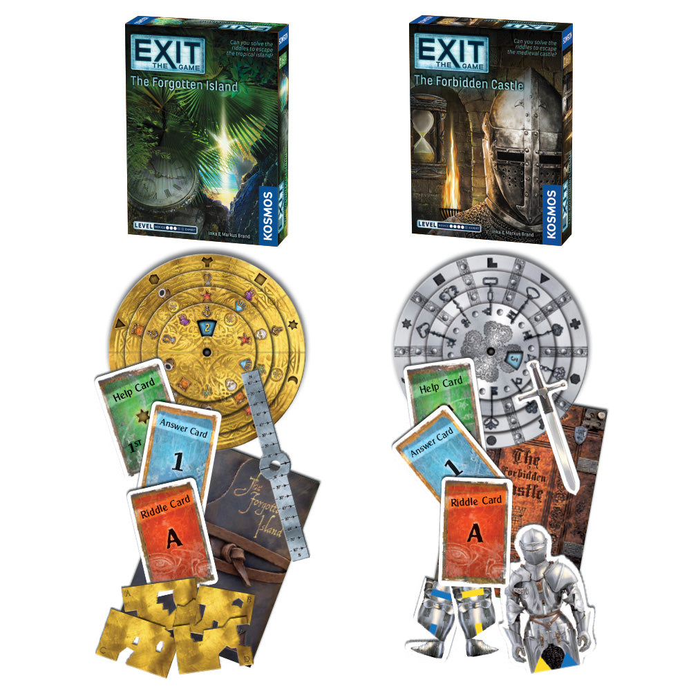 EXIT: The Game, Season 2. Two-Pack: The Forgotten Island and The Forbidden Castle - Board Game Giải Đố Thoát Hiểm - Thames & Kosmos - Hình ảnh chi tiết 2