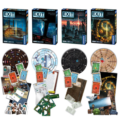 EXIT: The Game, Season 4. Four-Pack: Theft on the Mississippi, The Stormy Flight, The Cemetery of the Knight, and The Enchanted Forest - Bộ 4 Trò Chơi Thoát Hiểm Escape Room - Thames & Kosmos - Hình ảnh chi tiết 2