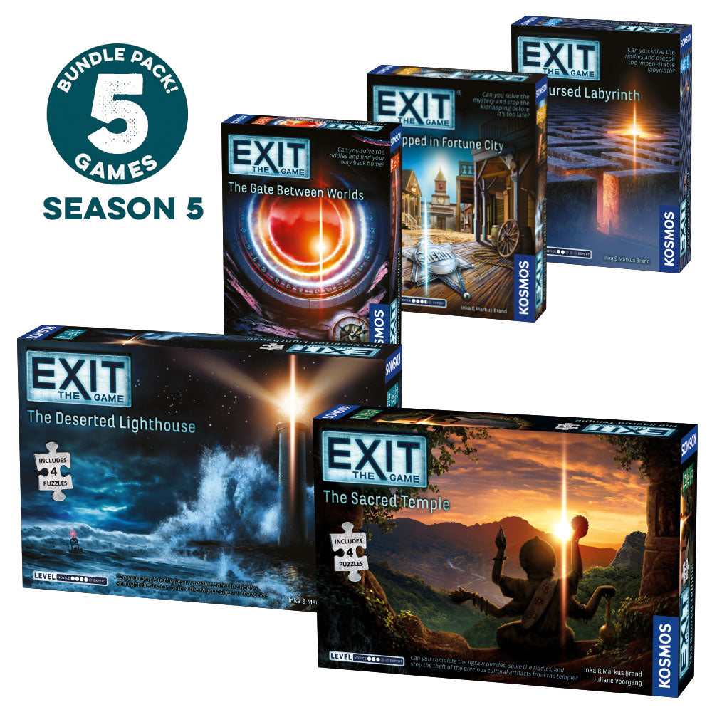 EXIT: The Game, Season 5 Bundle. Five-Pack - Bộ 5 Trò Chơi Thoát Hiểm Escape Room - Thames & Kosmos - Hình ảnh sản phẩm