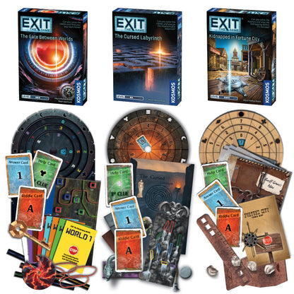 EXIT: The Game, Season 5a Three-Pack: The Gate Between Worlds, The Cursed Labyrinth & Kidnapped in Fortune City - Combo 3 Trò Chơi Escape Room - Thames & Kosmos - Hình ảnh chi tiết 2