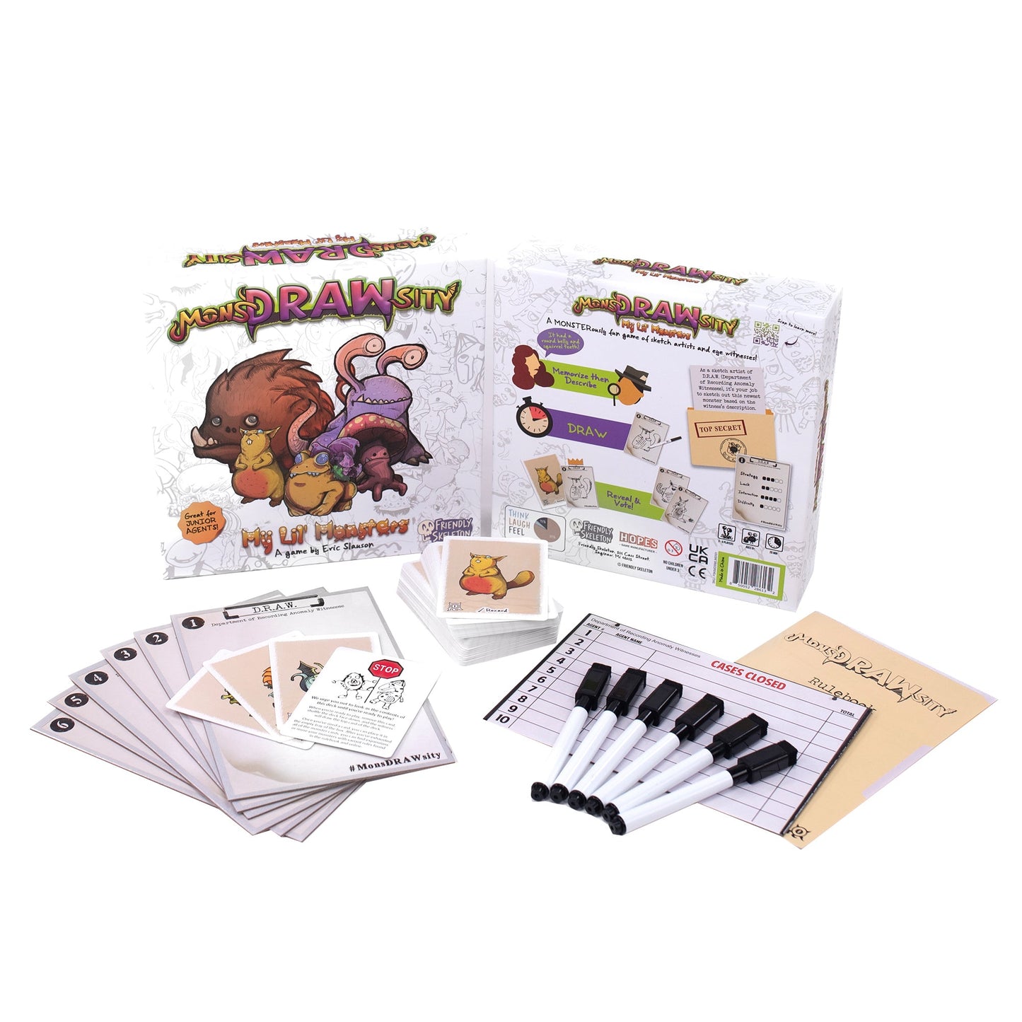 MonsDRAWsity: My Lil' Monsters - Board Game Vẽ Tranh & Trí Nhớ Cho Trẻ Em - Friendly Skeleton - Hình ảnh bổ sung 4