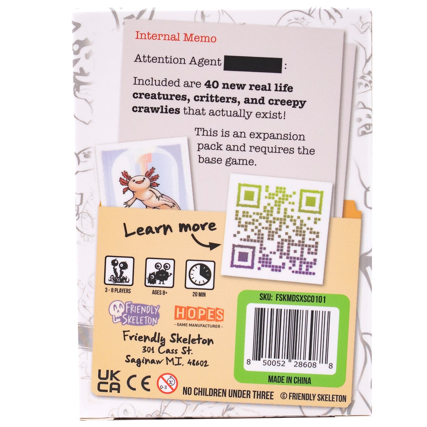 MonsDRAWsity: Science Refresh Pack - Bản Mở Rộng Board Game Vẽ Hình - Friendly Skeleton