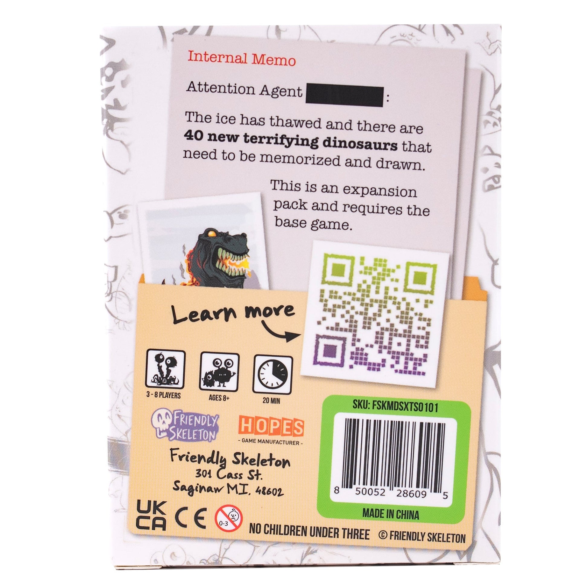 MonsDRAWsity: TerrorSaurs Refresh Pack - Board Game Thẻ Bài Khủng Long - Friendly Skeleton - Góc nhìn khác 3