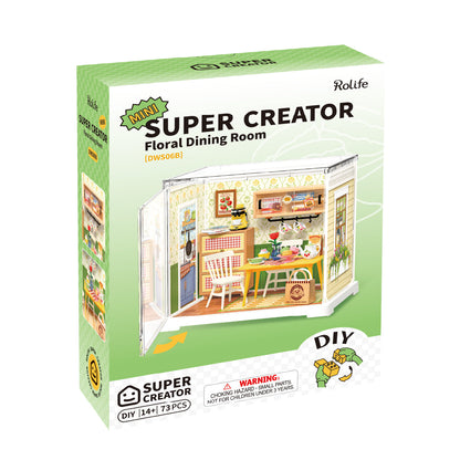 Rolife Floral Dining Room Mini Super Creator DIY Miniature House - Mô hình nhà gỗ DIY lắp ráp - Rolife DWS06B