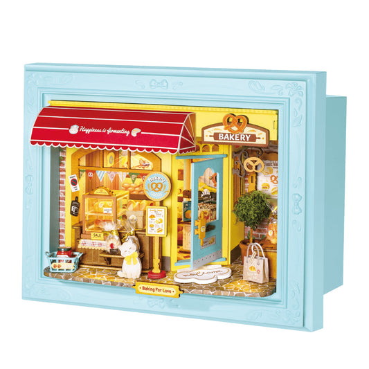 Rolife Fluffy Cat Bakery 3D Wooden Puzzle DP001 - Mô hình gỗ 3D lắp ráp có đèn LED - Rolife