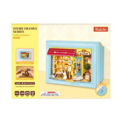 Rolife Fluffy Cat Bakery 3D Wooden Puzzle DP001 - Mô hình gỗ 3D lắp ráp có đèn LED - Rolife