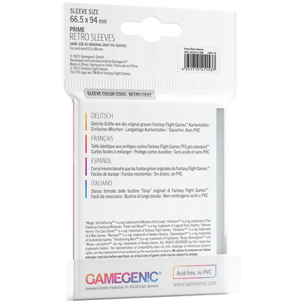 PRIME Retro Sleeves - Bọc bài bảo vệ Retro Gray - Gamegenic - Hình ảnh chi tiết 2