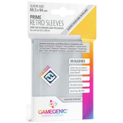 PRIME Retro Sleeves - Bọc bài bảo vệ Retro Gray - Gamegenic - Hình ảnh sản phẩm