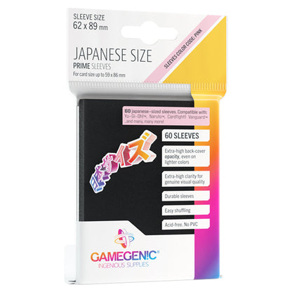 PRIME Japanese Sized Sleeves Black - Bọc bài Kích thước Nhật Bản - Gamegenic - Hình ảnh sản phẩm