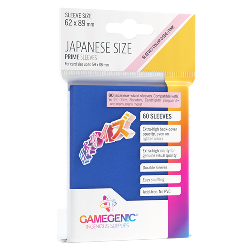 PRIME Japanese Sized Sleeves Blue - Bọc Bài Size Nhật Bản Cao Cấp - Gamegenic - Hình ảnh sản phẩm