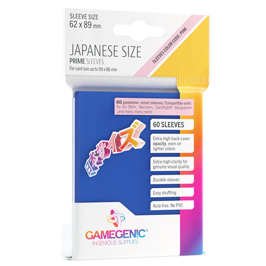 PRIME Japanese Sized Sleeves Blue - Bọc Bài Size Nhật Bản Cao Cấp - Gamegenic - Hình ảnh sản phẩm