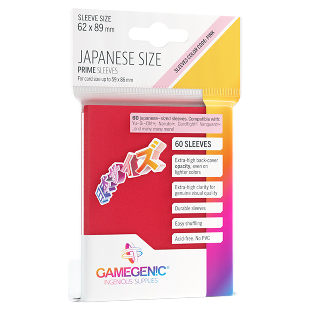 PRIME Japanese Sized Sleeves Red - Bọc bài bảo vệ thẻ bài Japanese Size - Gamegenic - Hình ảnh sản phẩm