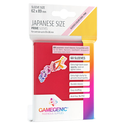 PRIME Japanese Sized Sleeves Red - Bọc bài bảo vệ thẻ bài Japanese Size - Gamegenic - Hình ảnh sản phẩm