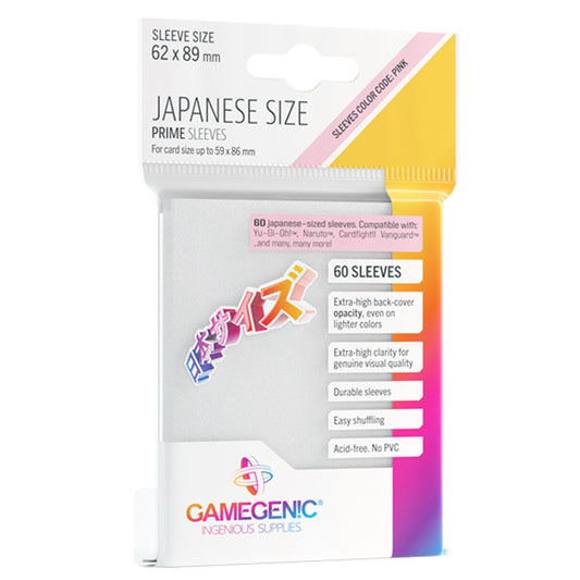 PRIME Japanese Sized Sleeves White - Bao Bảo Vệ Thẻ Bài Kích Thước Nhỏ - Gamegenic