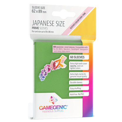 PRIME Japanese Sized Sleeves Green - Bọc bài Japanese Size - Gamegenic - Hình ảnh sản phẩm