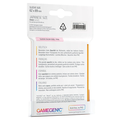 PRIME Japanese Sized Sleeves Orange - Bọc bài kích thước Nhật Bản - Gamegenic - Hình ảnh chi tiết 2