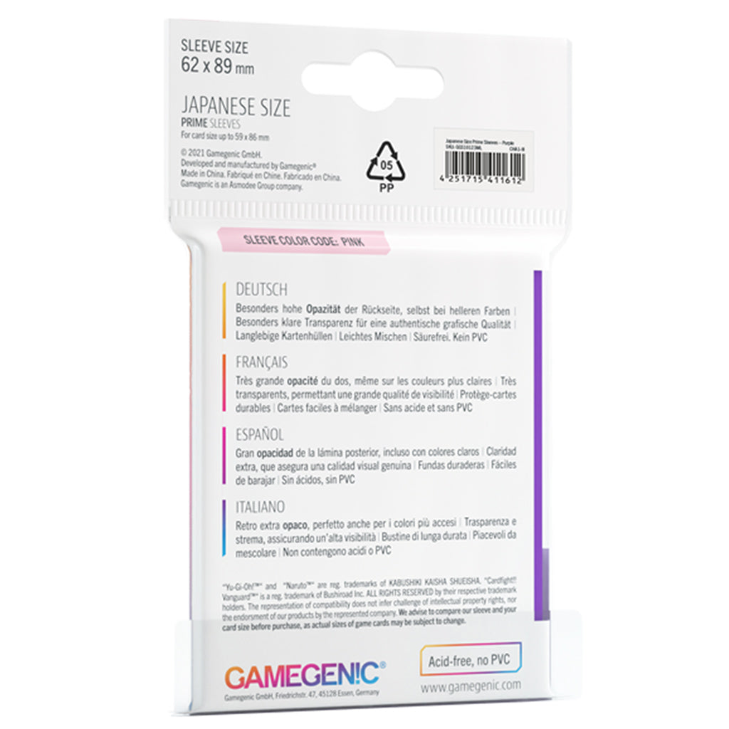 PRIME Japanese Sized Sleeves Purple - Bao bảo vệ thẻ bài kích thước Nhật Bản - Gamegenic - Hình ảnh bổ sung 4