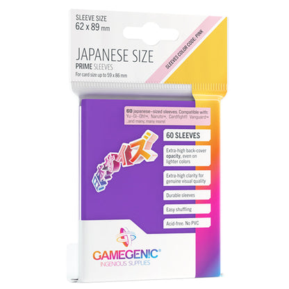 PRIME Japanese Sized Sleeves Purple - Bao bảo vệ thẻ bài kích thước Nhật Bản - Gamegenic - Hình ảnh sản phẩm