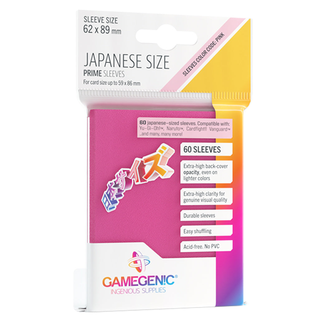 PRIME Japanese Sized Sleeves Pink - Bọc bài bảo vệ thẻ bài Size Japanese - Gamegenic - Hình ảnh sản phẩm