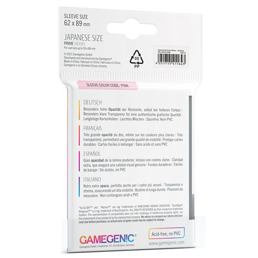 PRIME Japanese Sized Sleeves Dark Gray - Bọc bài bảo vệ thẻ bài - Gamegenic - Hình ảnh chi tiết 2
