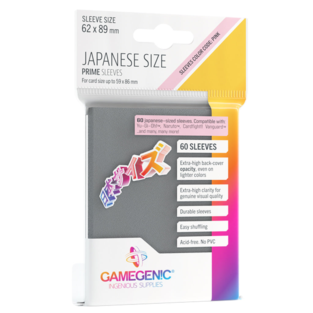 PRIME Japanese Sized Sleeves Dark Gray - Bọc bài bảo vệ thẻ bài - Gamegenic - Hình ảnh sản phẩm