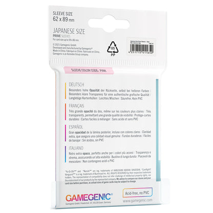 PRIME Japanese Sized Sleeves Clear - Bọc bài kích thước Japanese - Gamegenic - Hình ảnh chi tiết 2