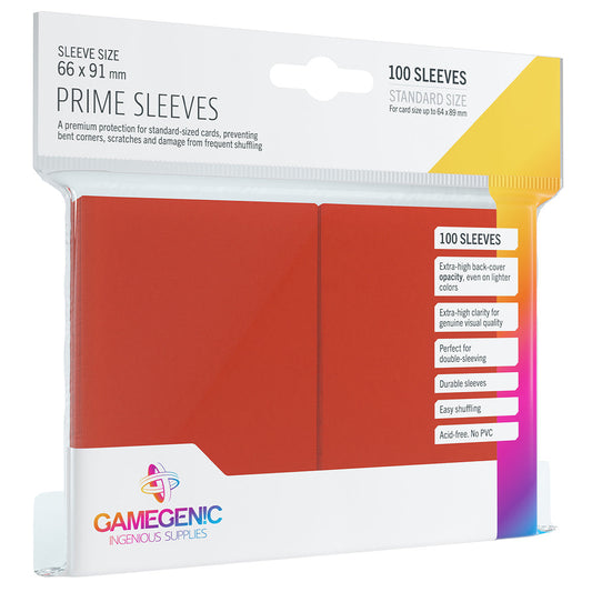 PRIME Sleeves: Red - Bọc Bài Standard Size Cao Cấp - Gamegenic