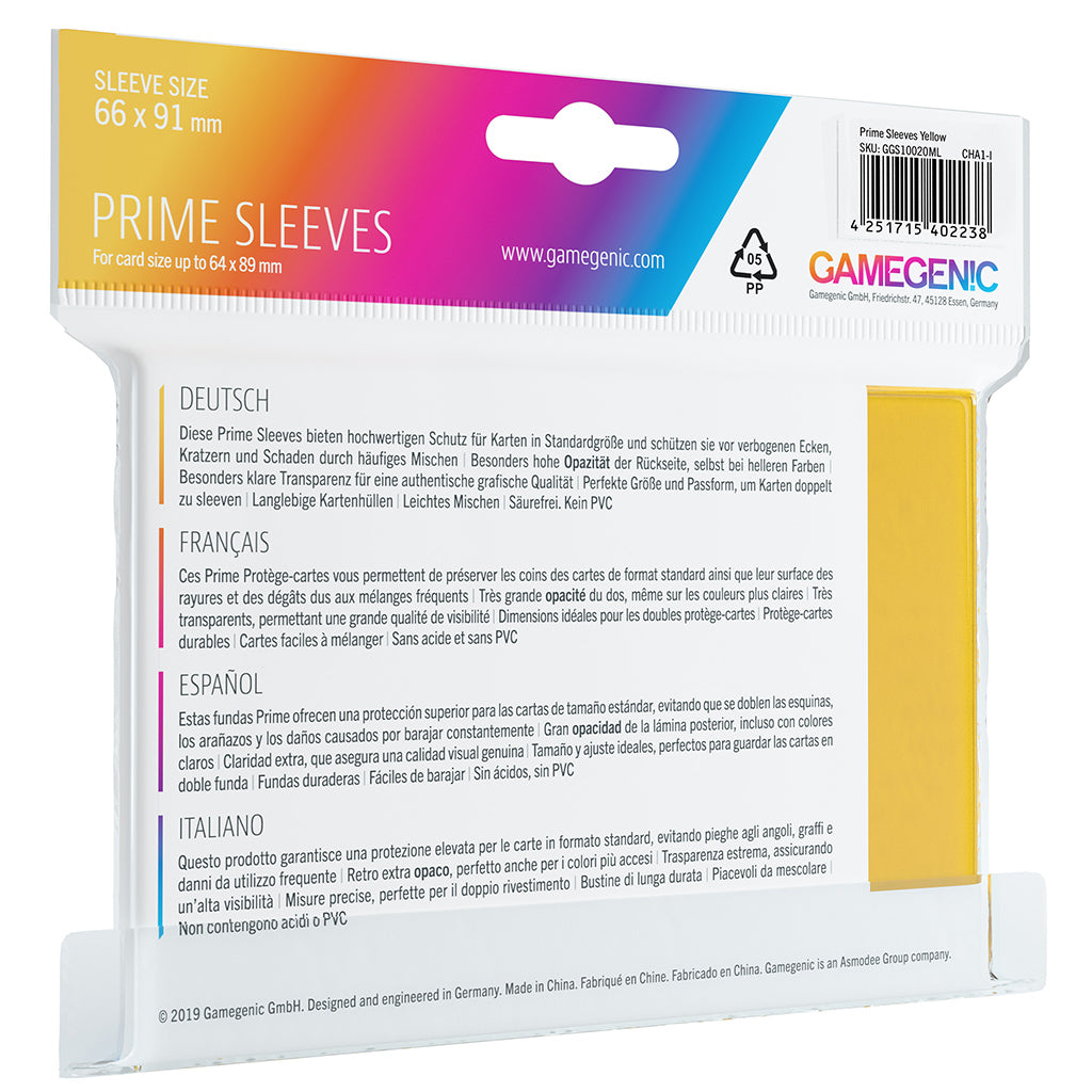 PRIME Sleeves: Yellow - Bọc bài bảo vệ cao cấp - Gamegenic - Hình ảnh chi tiết 2