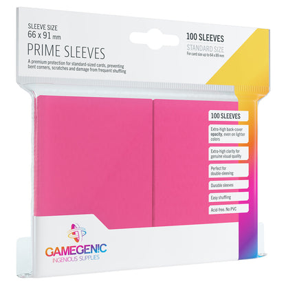 PRIME Sleeves: Pink - Bọc Bài Cao Cấp 100 Cái - Gamegenic - Hình ảnh sản phẩm
