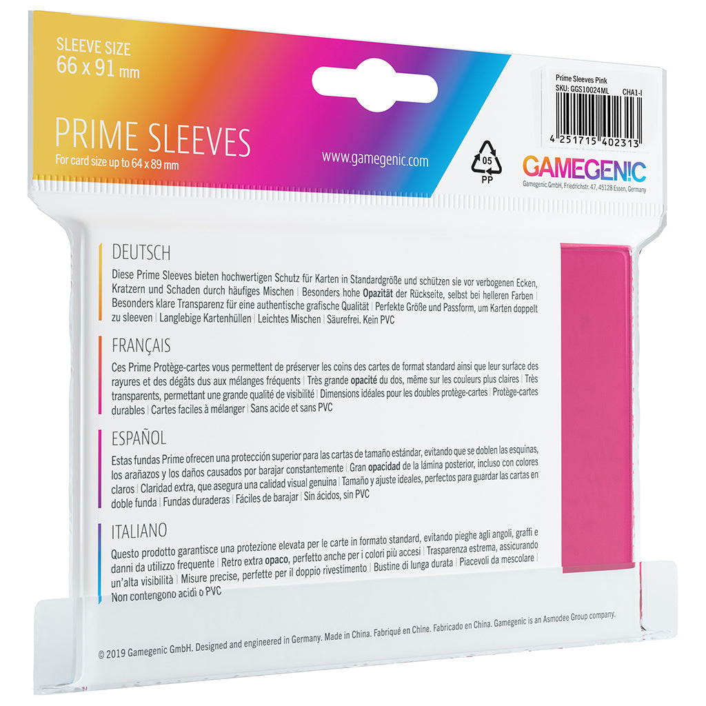 PRIME Sleeves: Pink - Bọc Bài Cao Cấp 100 Cái - Gamegenic - Hình ảnh chi tiết 2