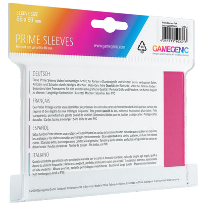 PRIME Sleeves: Pink - Bọc Bài Cao Cấp 100 Cái - Gamegenic - Hình ảnh bổ sung 4