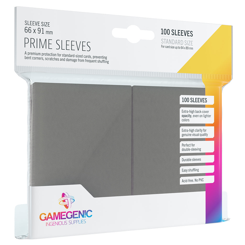 PRIME Sleeves: Gray - Bọc Bài Kích Thước Chuẩn - Gamegenic - Hình ảnh sản phẩm