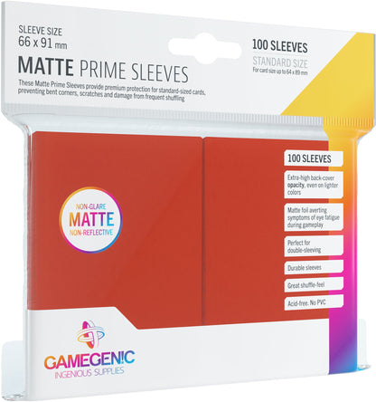 MATTE Prime Sleeves: Red - Túi bọc bài cao cấp màu đỏ Gamegenic - Hình ảnh sản phẩm