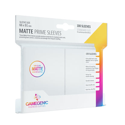 MATTE Prime Sleeves: White - Bọc bài thẻ bài Standard Size - Gamegenic - Hình ảnh sản phẩm