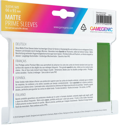 MATTE Prime Sleeves: Green - Bọc bài bảo vệ cao cấp - Gamegenic - Hình ảnh chi tiết 2
