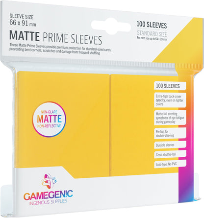 MATTE Prime Sleeves: Yellow - Bọc bài cao cấp cho thẻ bài TCG - Gamegenic - Hình ảnh sản phẩm