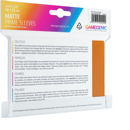 MATTE Prime Sleeves: Orange - Bọc Bài Cao Cấp Gamegenic - Hình ảnh chi tiết 2