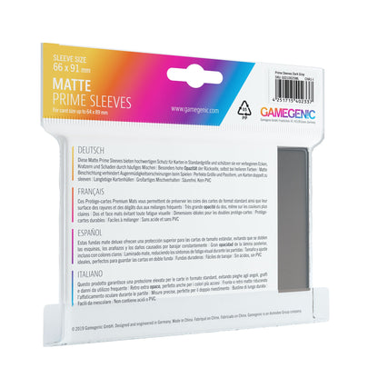 MATTE Prime Sleeves: Gray - Bọc bài Standard Size Cao Cấp - Gamegenic - Hình ảnh chi tiết 2