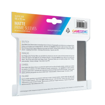 MATTE Prime Sleeves: Gray - Bọc bài Standard Size Cao Cấp - Gamegenic - Hình ảnh bổ sung 4