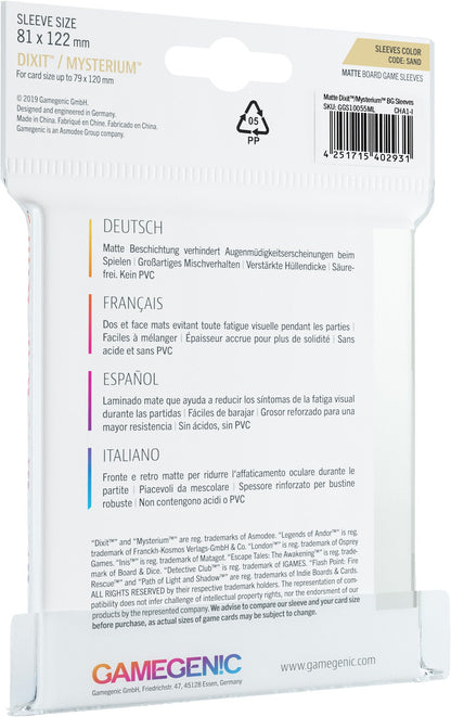 MATTE Sleeves: Dixit (81 x 122 mm) Bọc bài nhám cao cấp Gamegenic - Hình ảnh chi tiết 2
