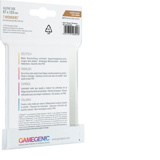 Board Game Sleeves 7 Wonders Clear Matte