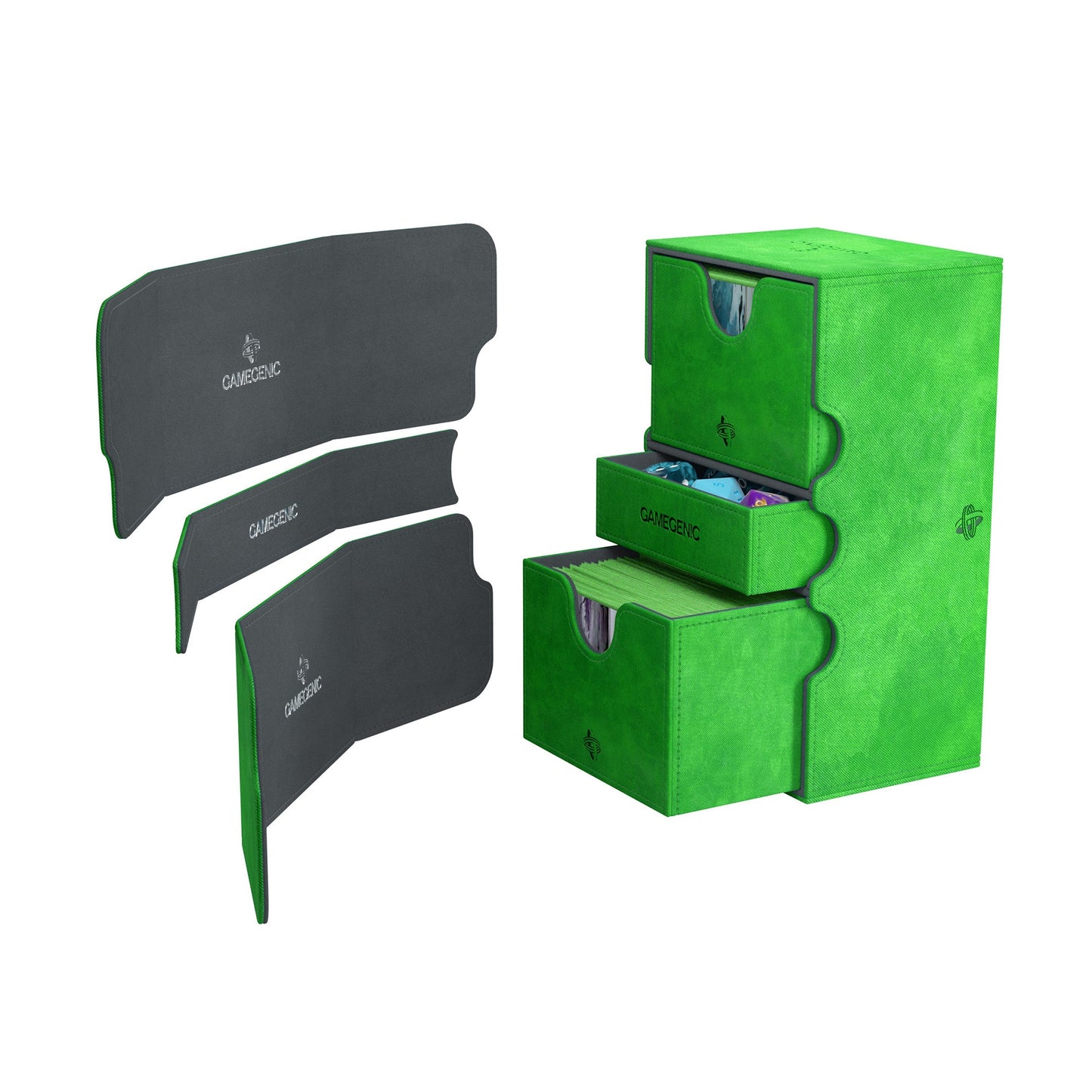 Stronghold Deck Box 200+ Green - Hộp Đựng Thẻ Bài Cao Cấp - Gamegenic - Hình ảnh bổ sung 4