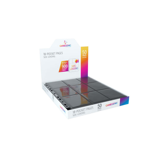 Sideloading 18-Pocket Pages: 50 pg Black - Trang Trưng Bày Thẻ Bài 18 Ngăn - Gamegenic