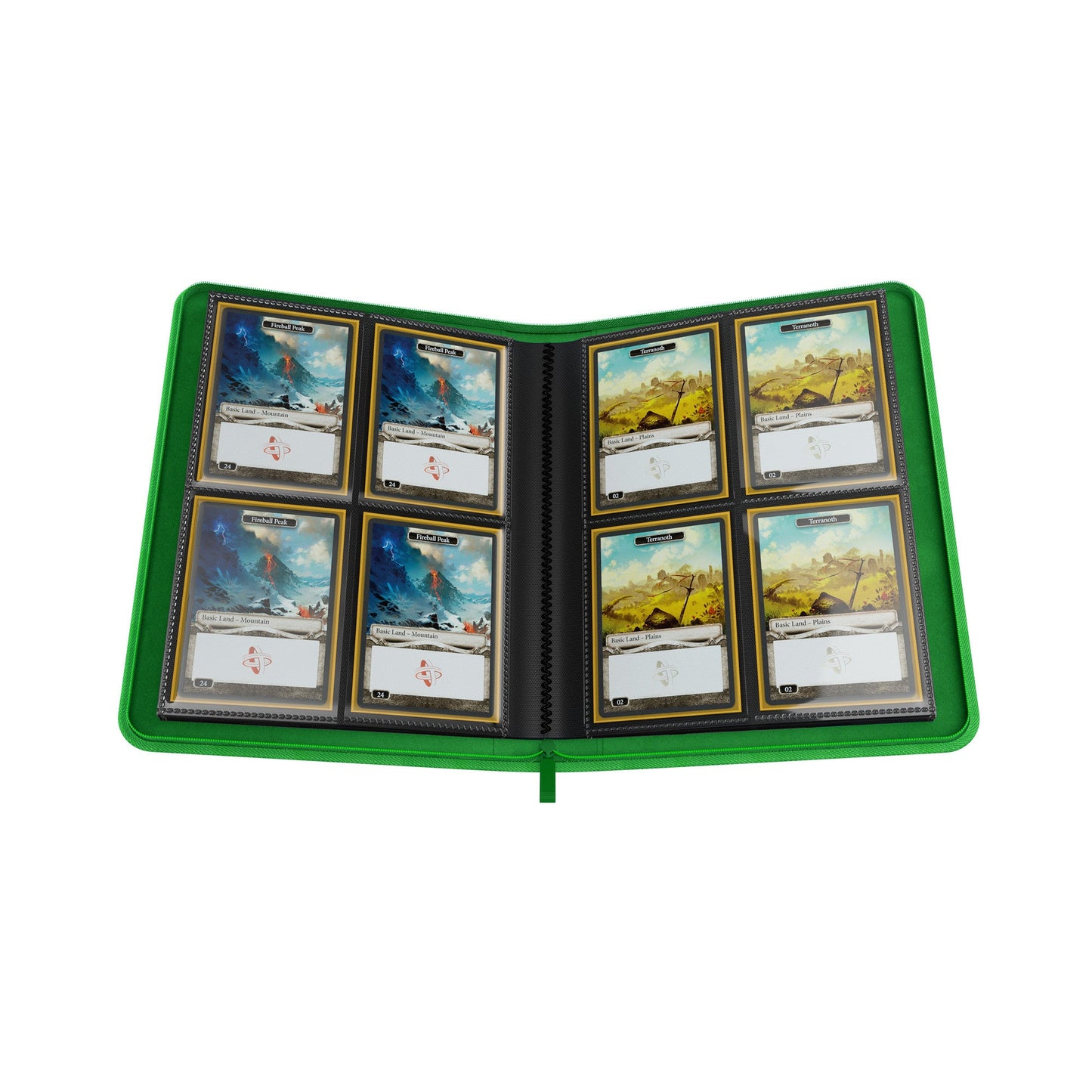Zip-Up Album 8-Pocket: Green - Album Đựng Thẻ Bài 8 Ngăn Cao Cấp - Gamegenic